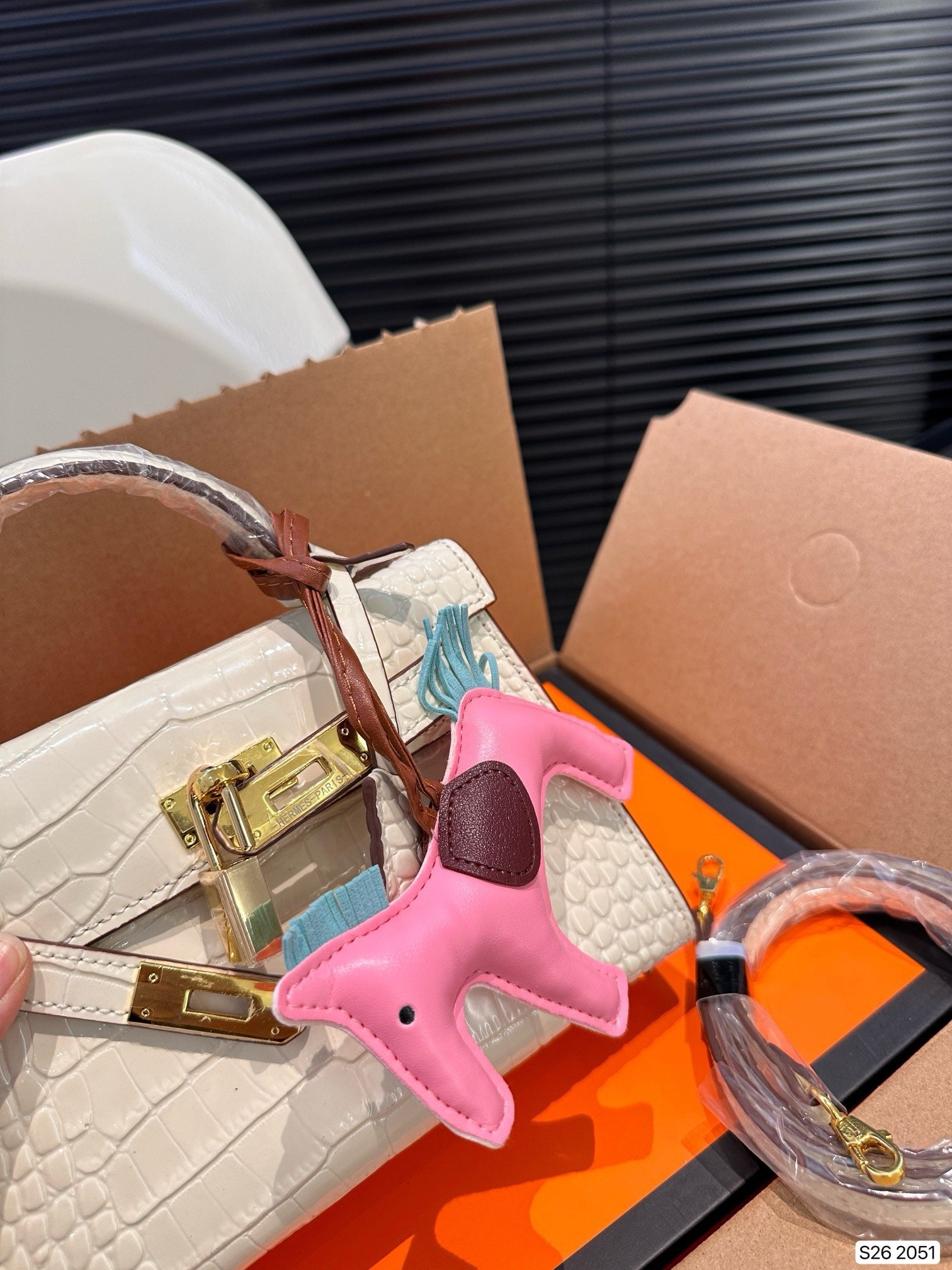 Hermes brikin white handbag