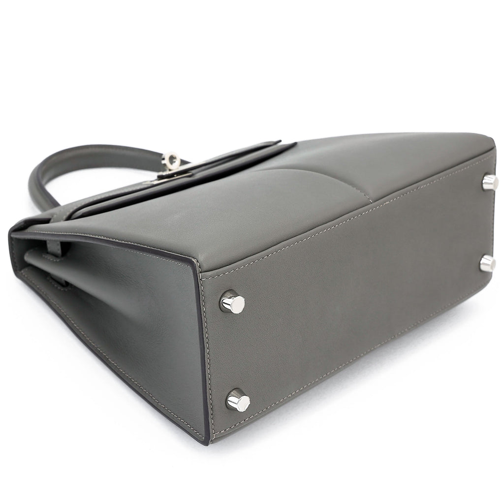 HERMÈS Limited Edition Kelly 25 Padded Sellier Gris Meyer (0L) Swift Palladium hardware B (2023)