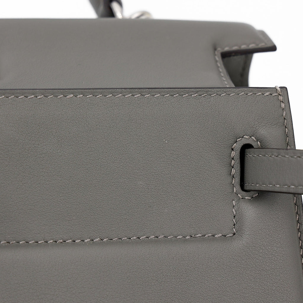HERMÈS Limited Edition Kelly 25 Padded Sellier Gris Meyer (0L) Swift Palladium hardware B (2023)