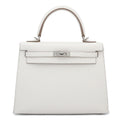 HERMÈS Kelly 25 Sellier Gris Pale (M4) Epsom Palladium hardware B (2023)