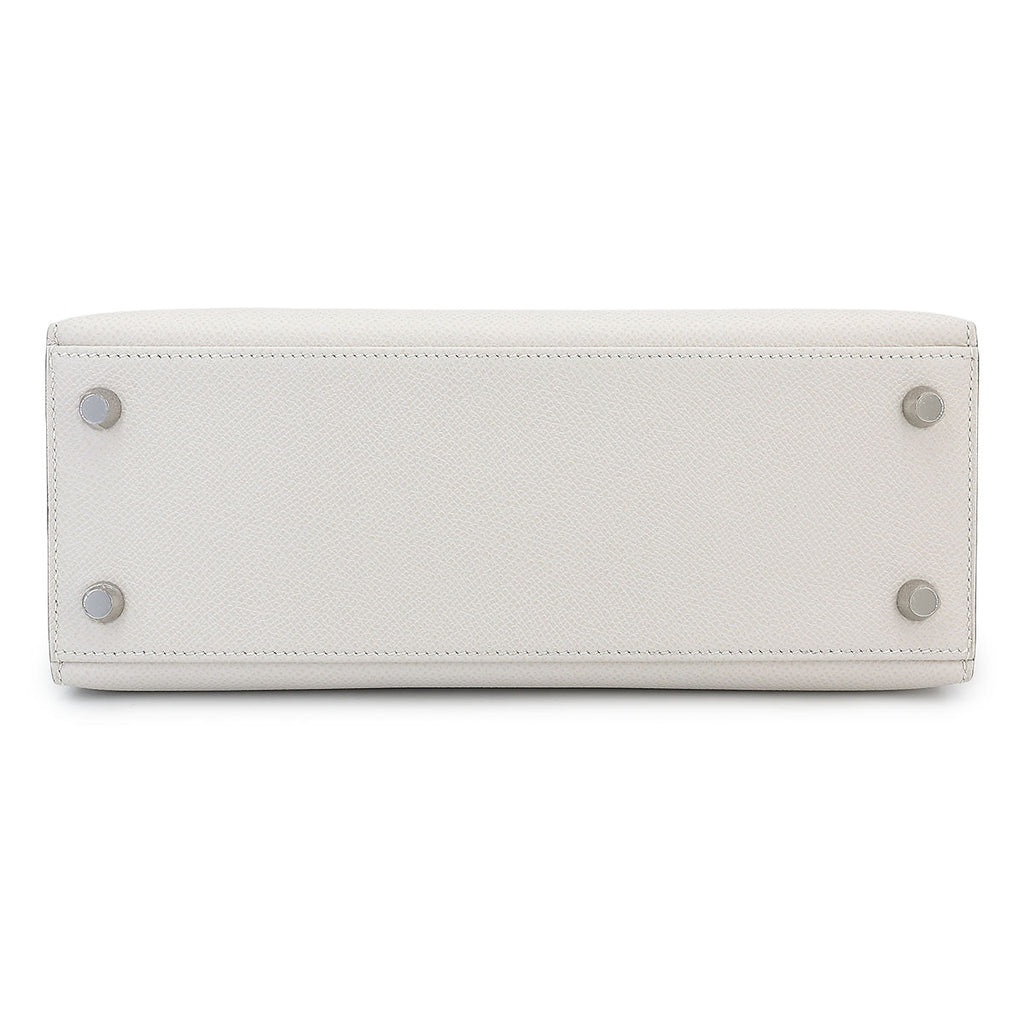 HERMÈS Kelly 25 Sellier Gris Pale (M4) Epsom Palladium hardware B (2023)