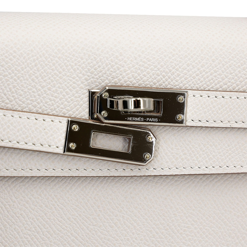 HERMÈS Kelly 25 Sellier Gris Pale (M4) Epsom Palladium hardware B (2023)