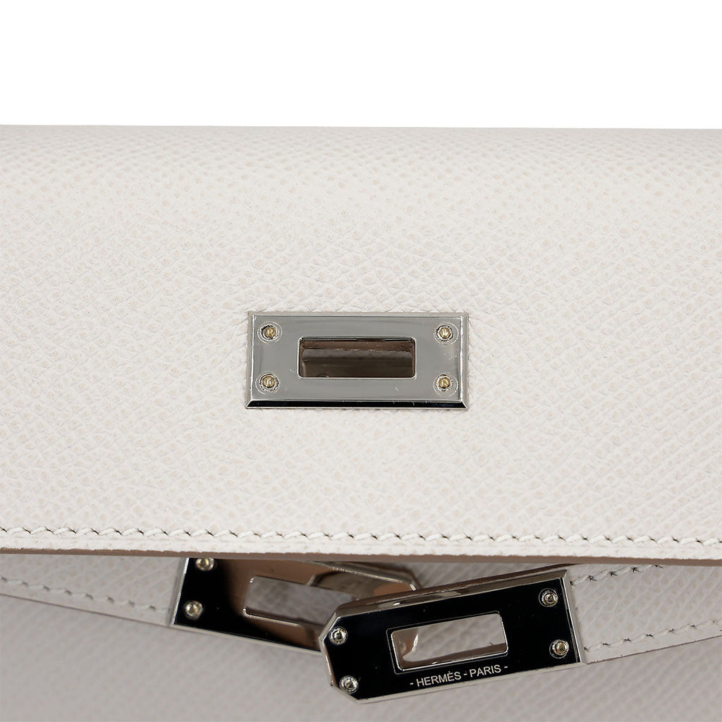 HERMÈS Kelly 25 Sellier Gris Pale (M4) Epsom Palladium hardware B (2023)