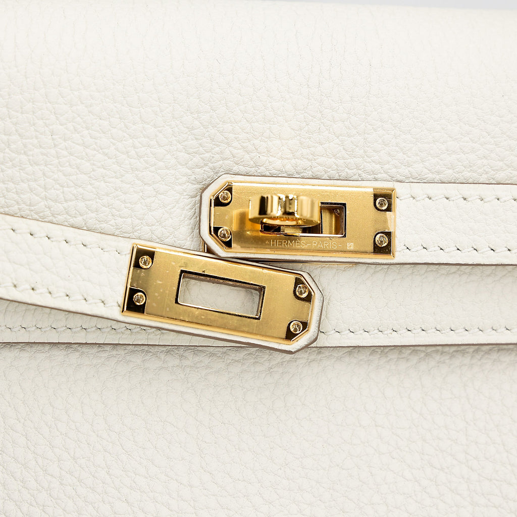 HERMÈS Kelly 25 Mushroom (0T) Togo Gold hardware B (2023)