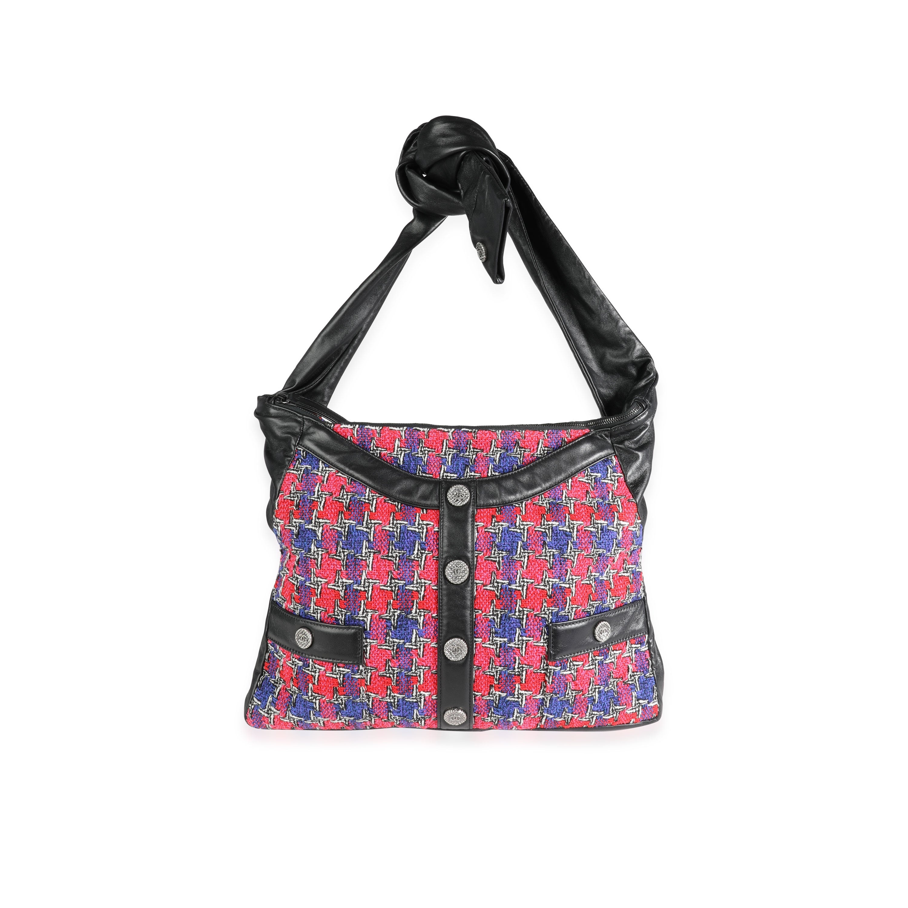 Black Lambskin & Multicolor Tweed Girl Bag