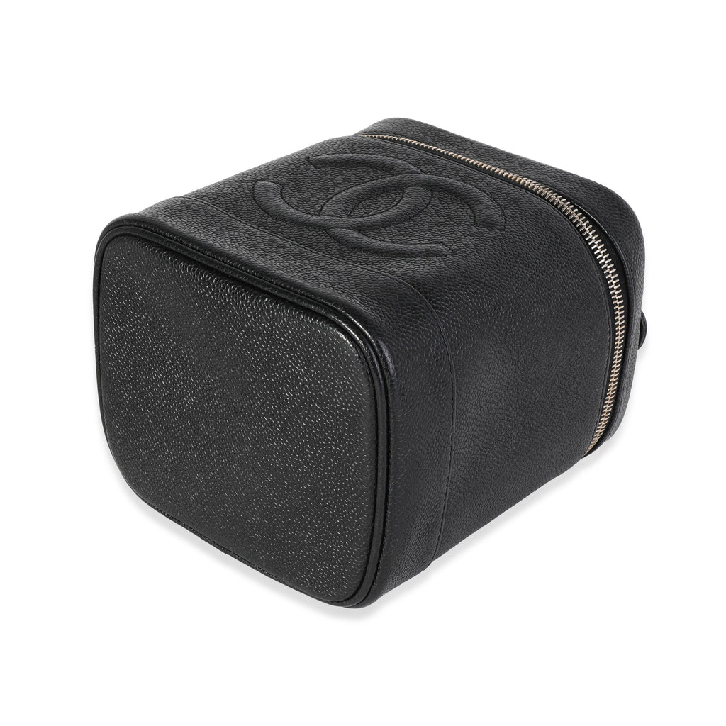 Vintage Black Caviar Vanity Case Handbag