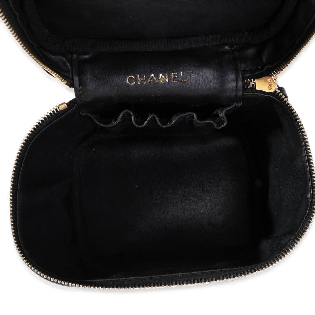 Vintage Black Caviar Vanity Case Handbag