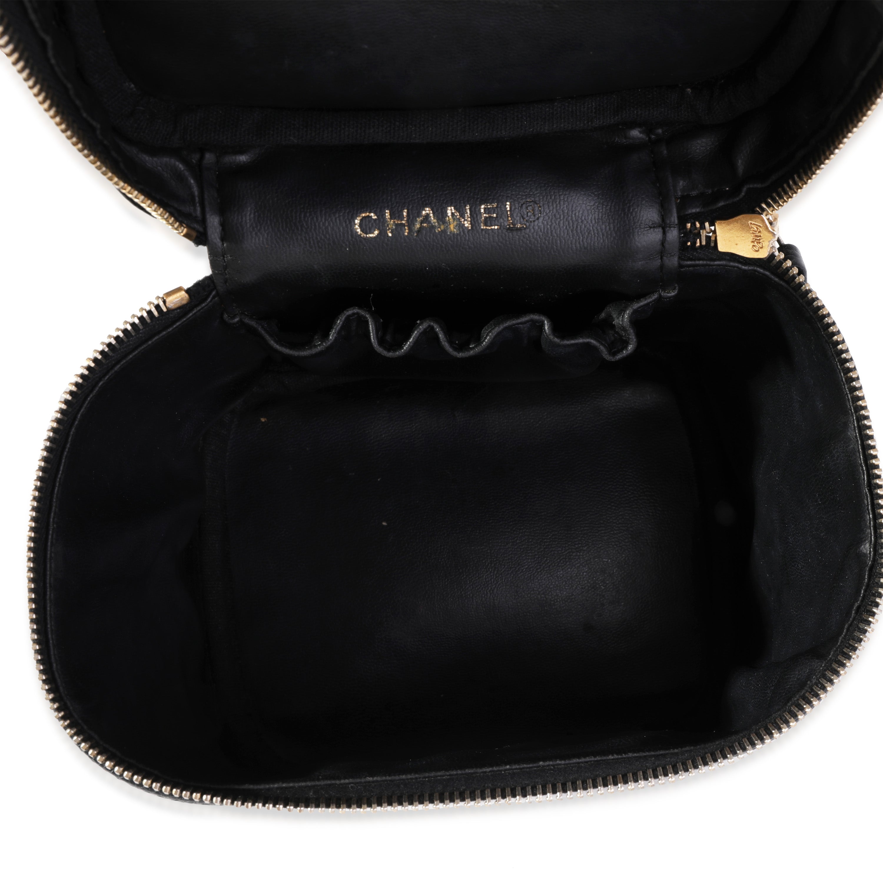 Vintage Black Caviar Vanity Case Handbag