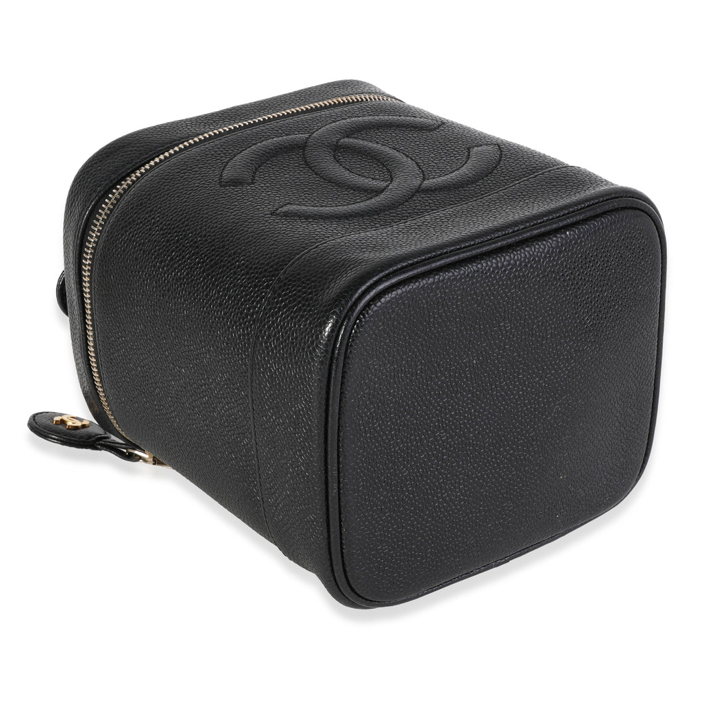 Vintage Black Caviar Vanity Case Handbag