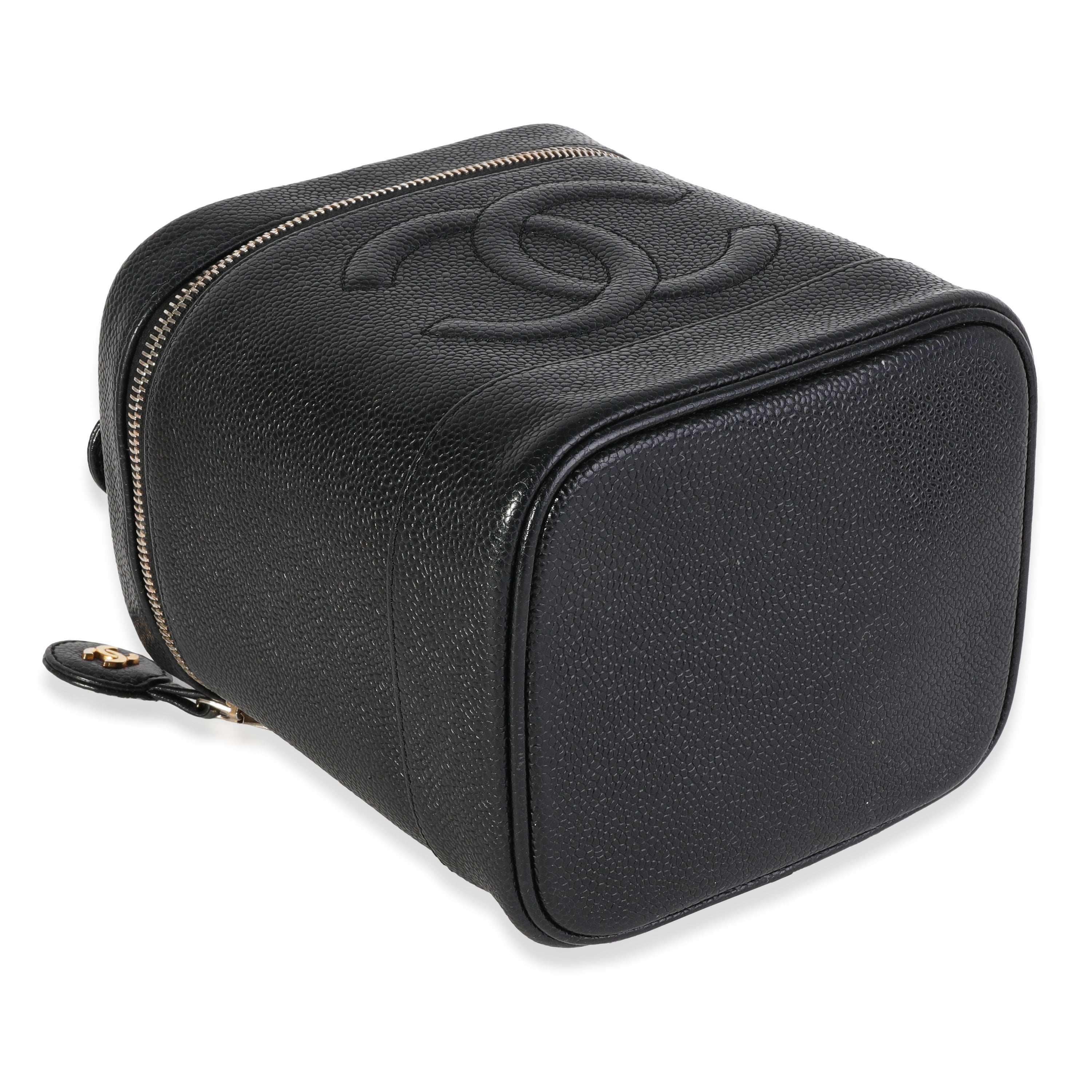 Vintage Black Caviar Vanity Case Handbag