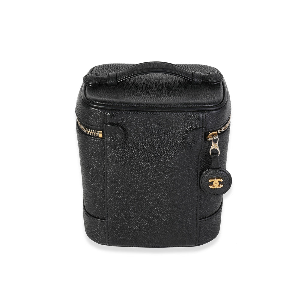 Vintage Black Caviar Vanity Case Handbag