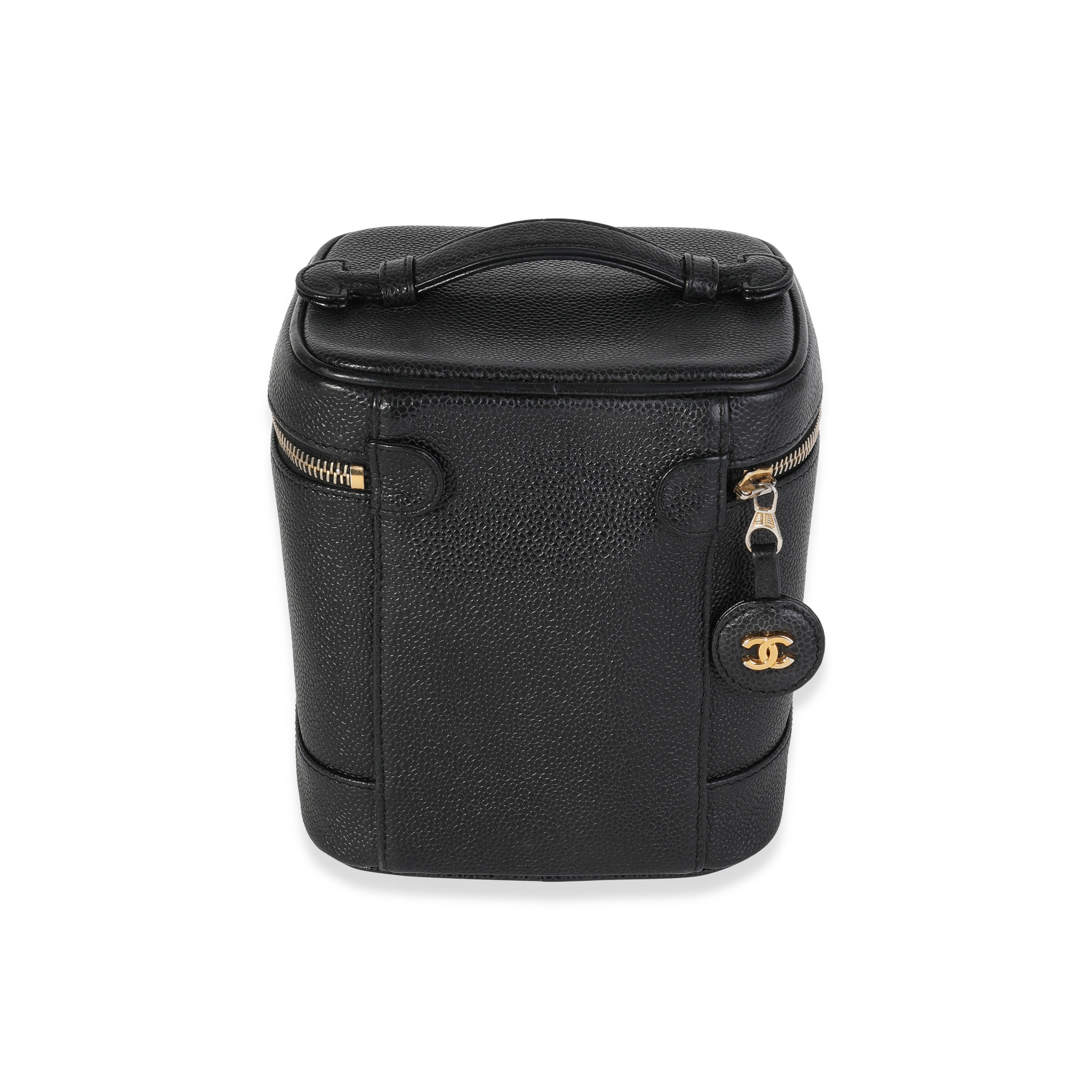 Vintage Black Caviar Vanity Case Handbag