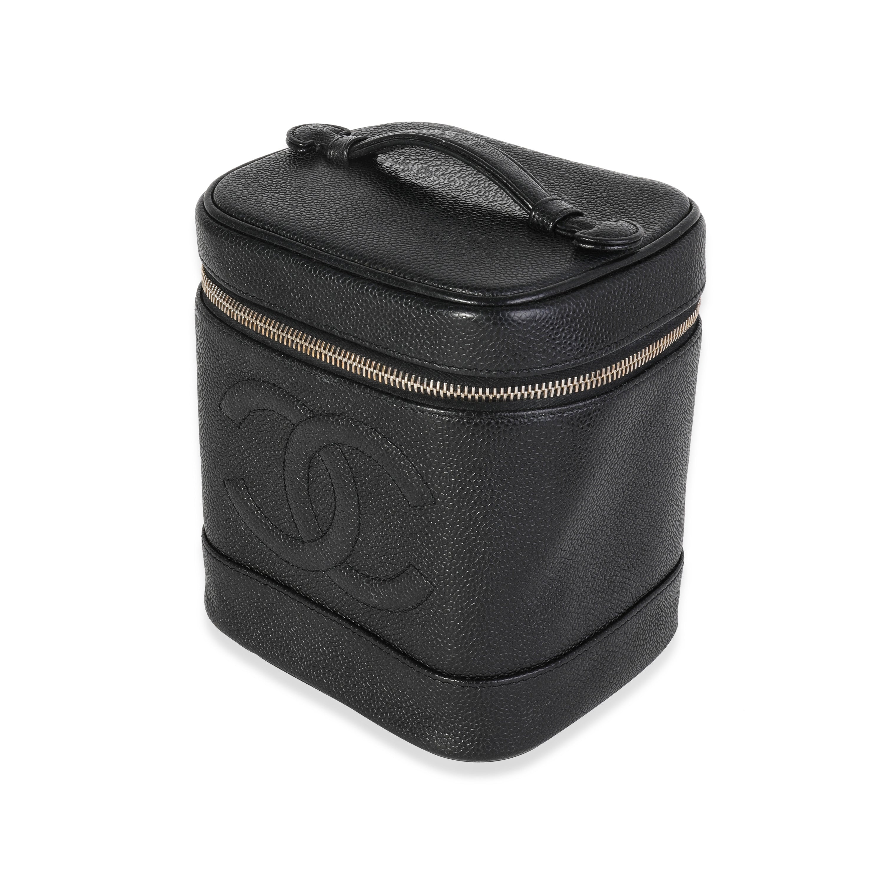 Vintage Black Caviar Vanity Case Handbag