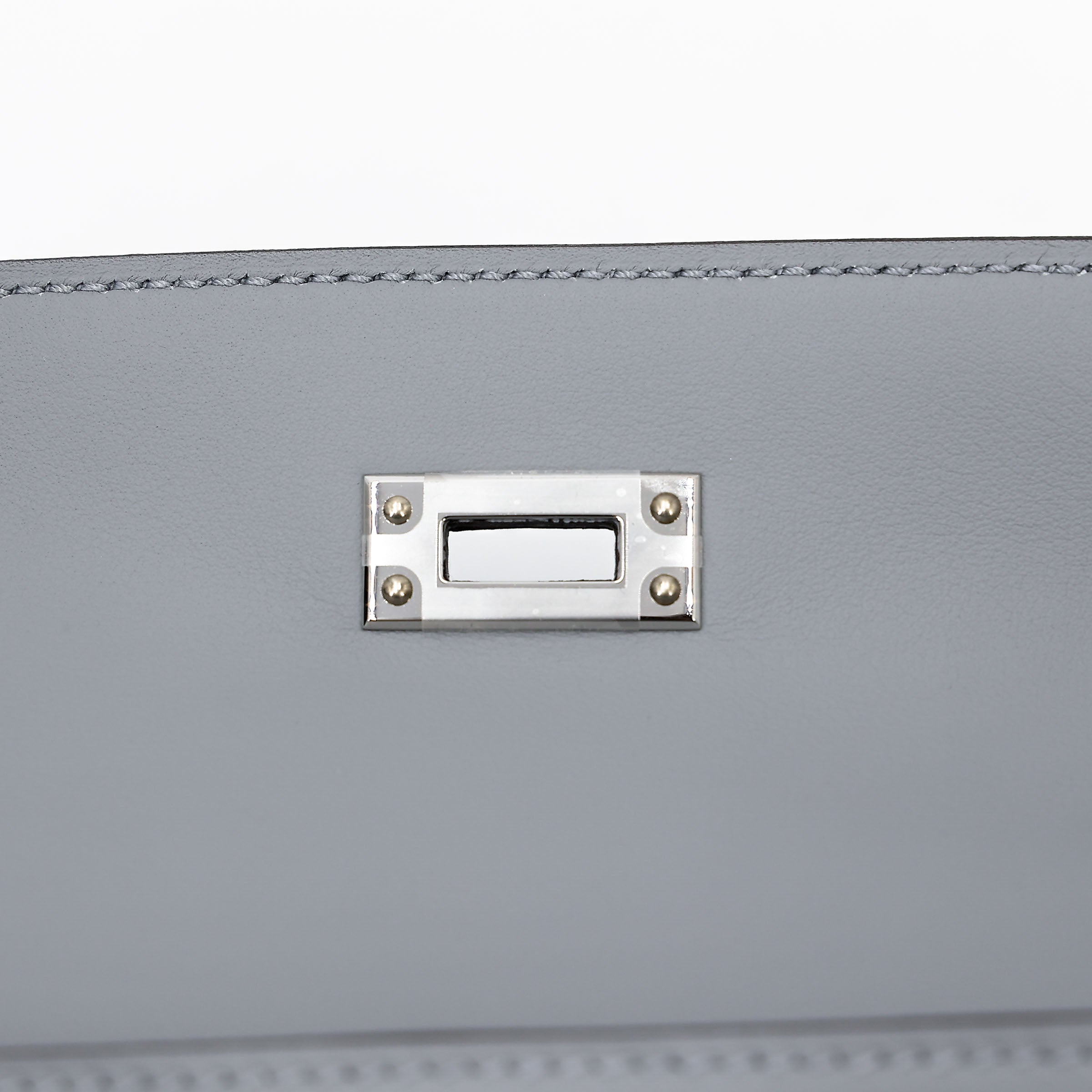 HERMÈS Kelly Pochette Gris Pantin (P0) Swift Palladium hardware K (2025)