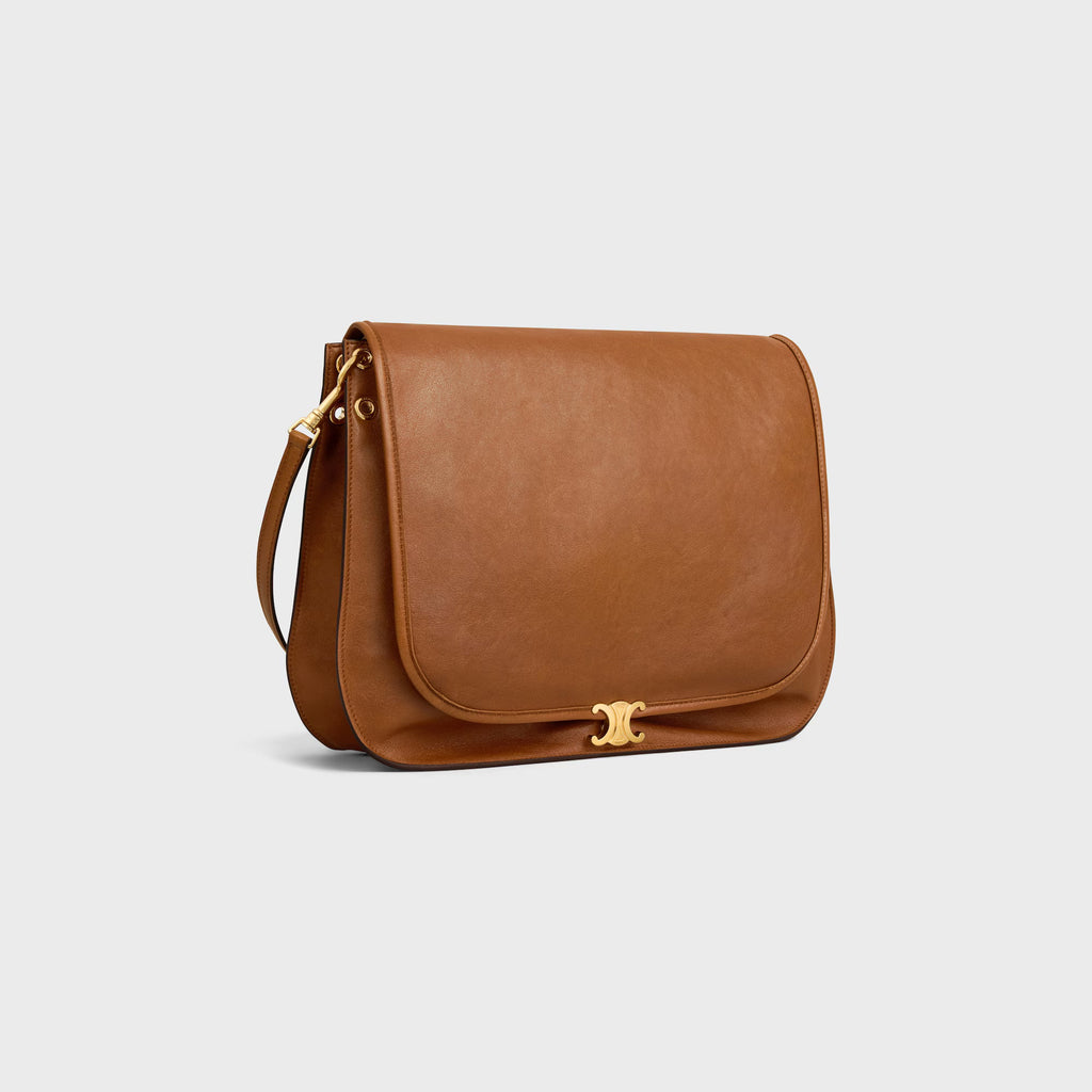 Celine SOFT TRIOMPHE BESACE IN SUPPLE SHINY LAMBSKIN 2025