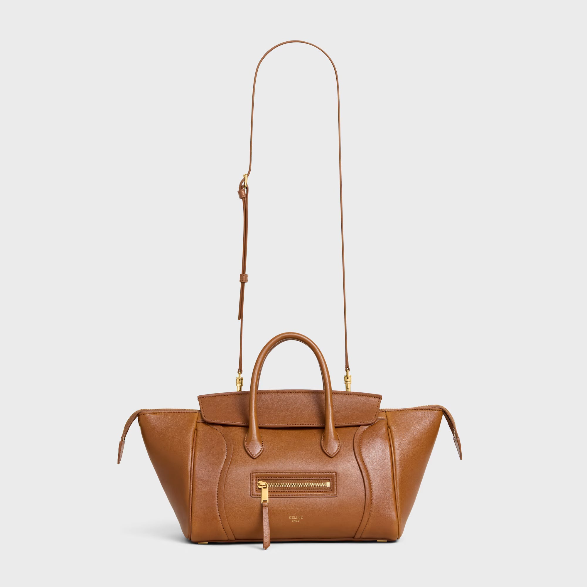 Celine SMALL NEW LUGGAGE IN SUPPLE SHINY LAMBSKIN 2025