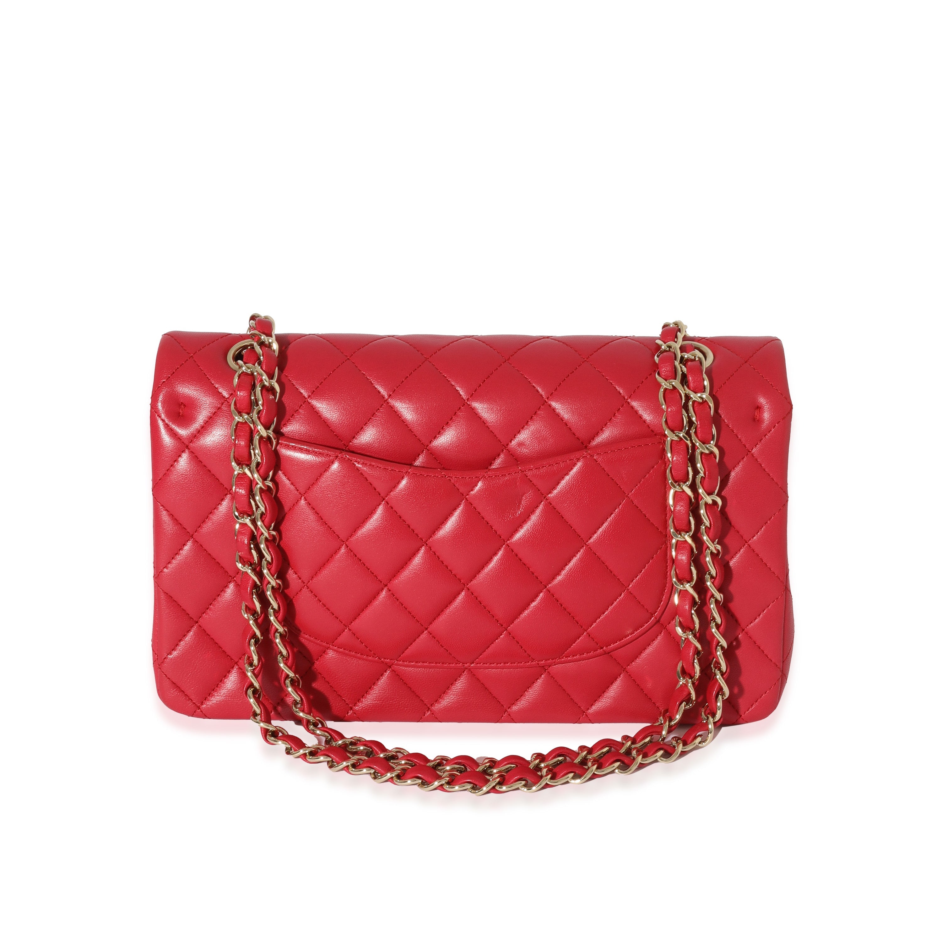 Dark Pink Quilted Lambskin Medium Classic Double Flap Bag
