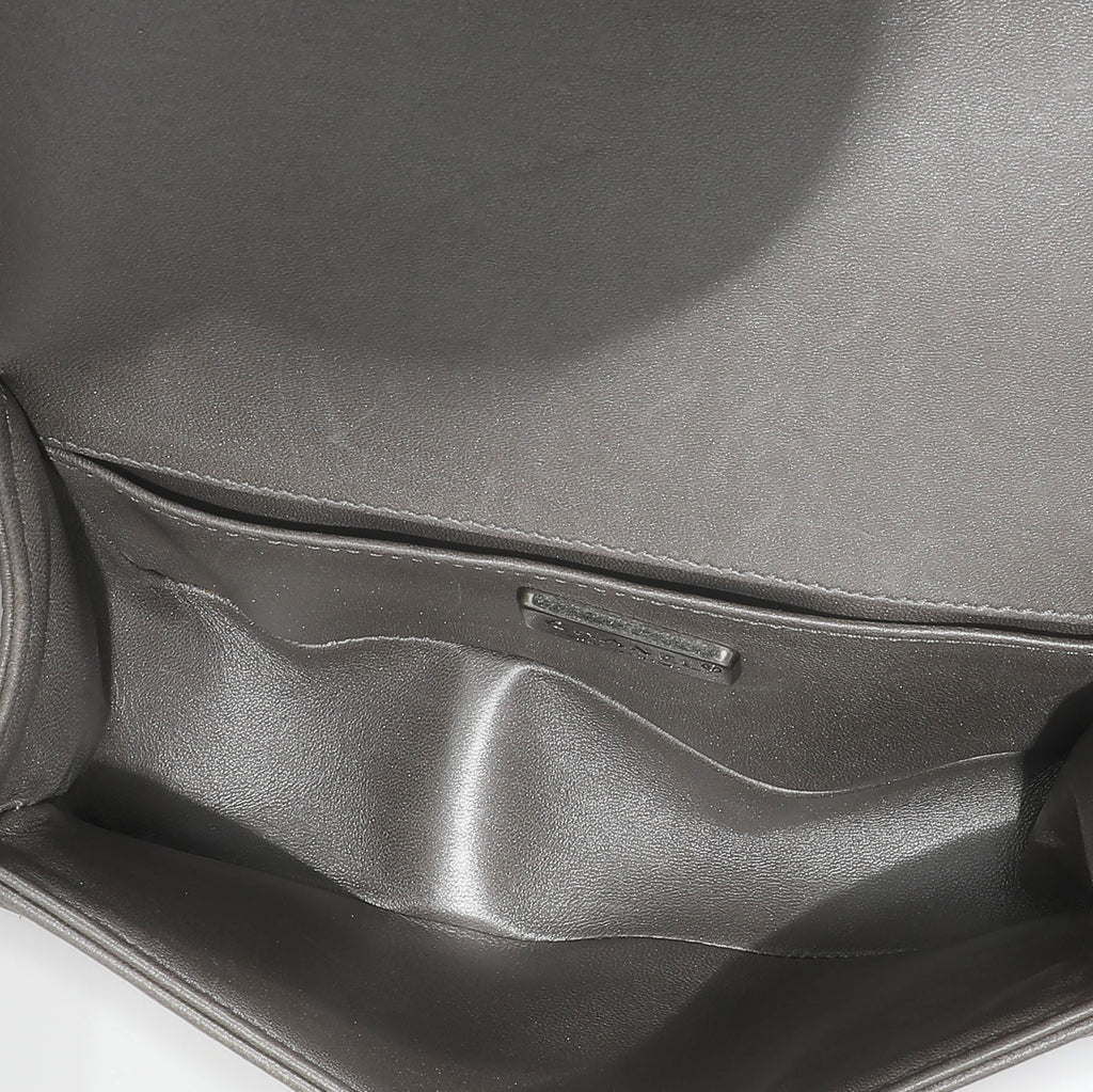 Grey Lambskin Galuchat Stingray Small Boy Bag