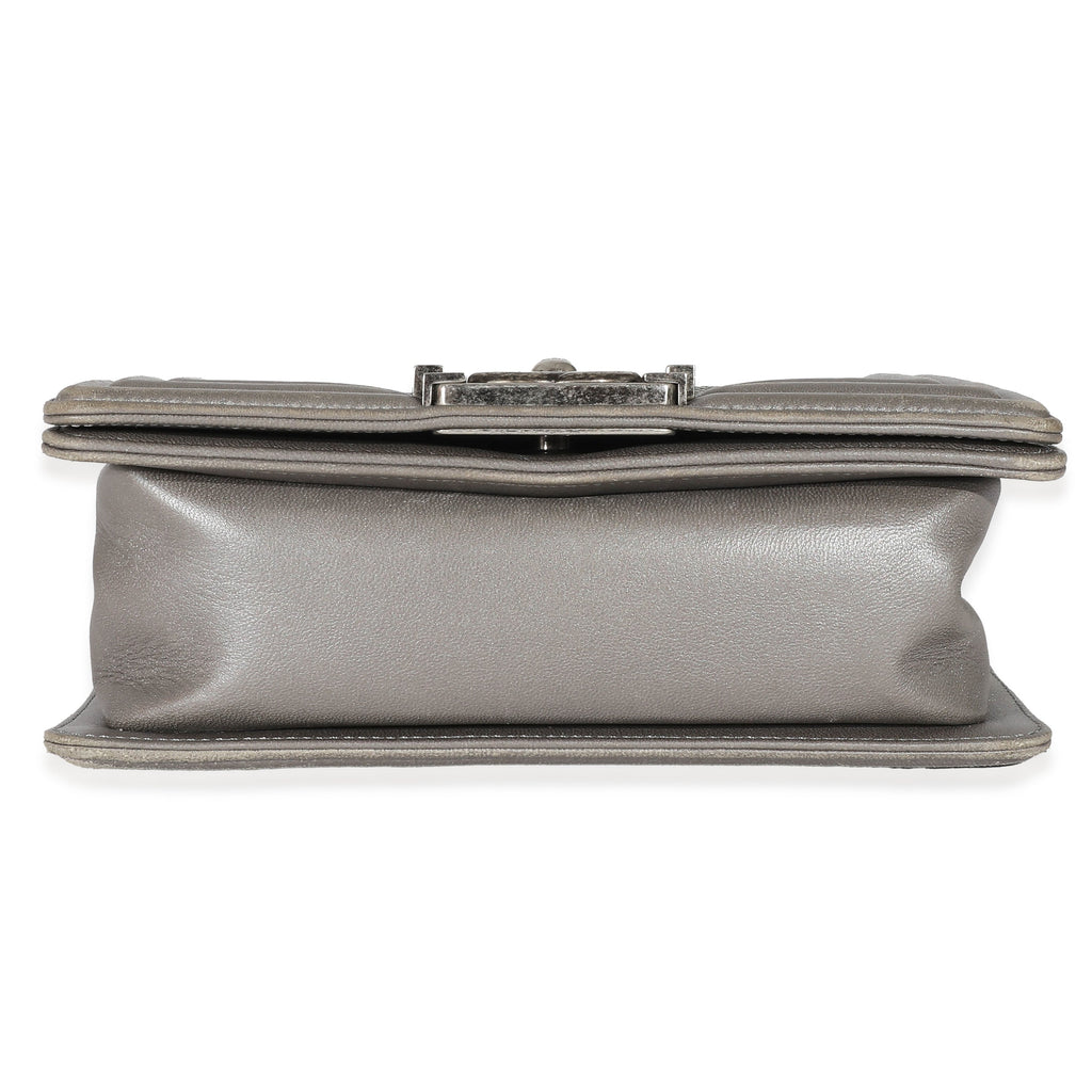 Grey Lambskin Galuchat Stingray Small Boy Bag