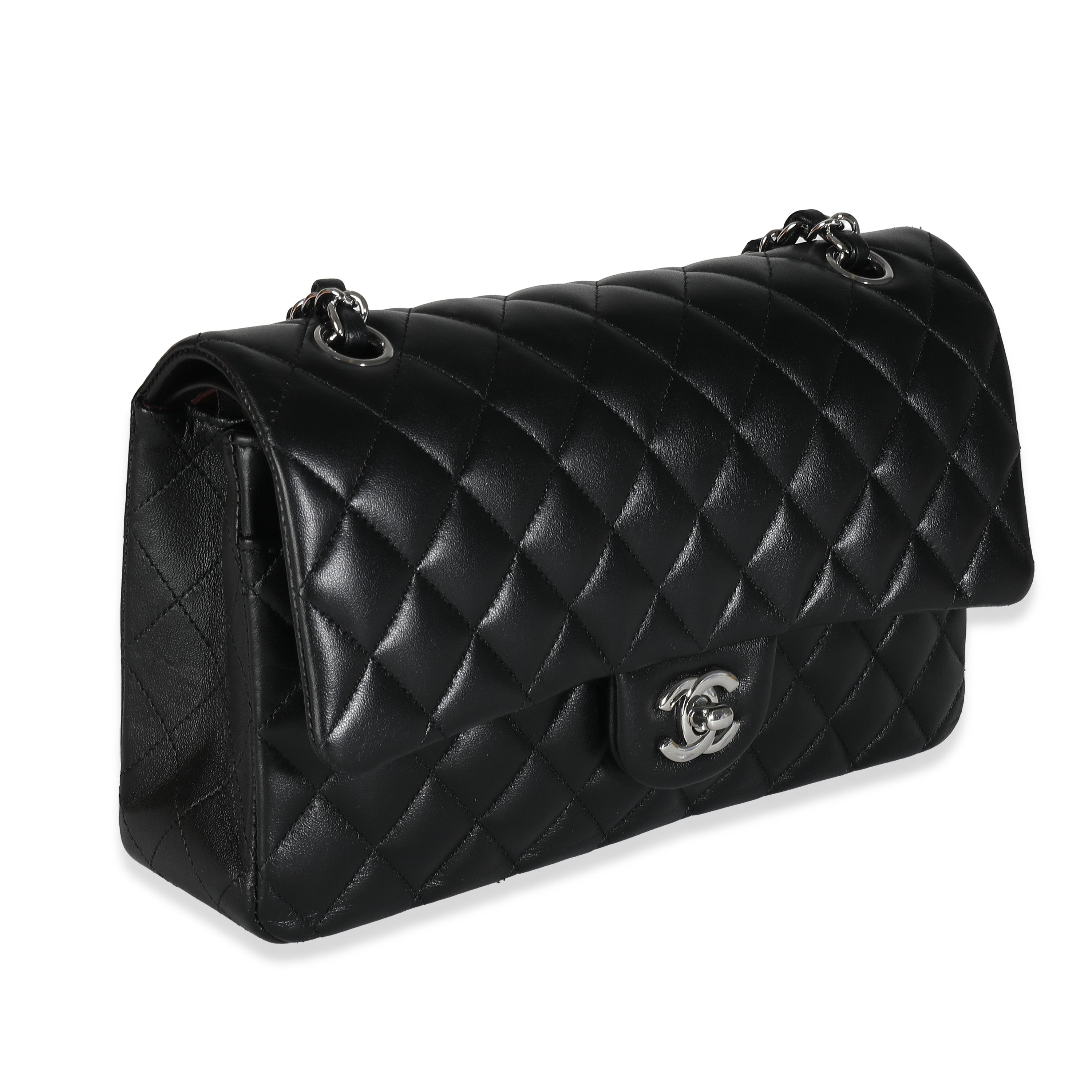 Black Quilted Lambskin Medium Classic Double Flap Bag