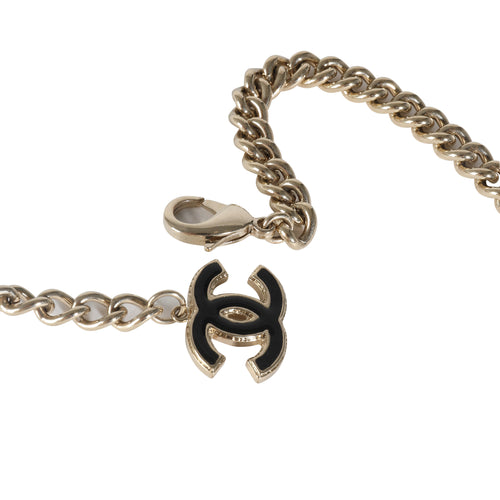 2022 Black & White Enamel Gold Plated Logo Belt