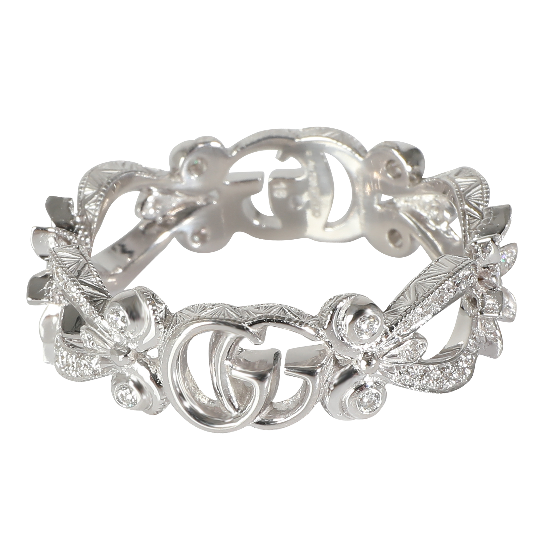 White Gold Diamond Flora GG Ring