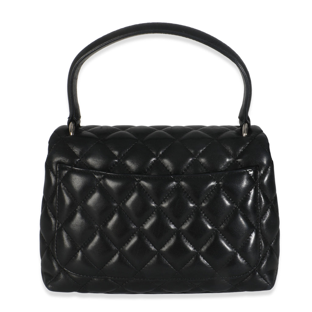 Vintage Black Quilted Lambskin Small Kelly Flap Bag