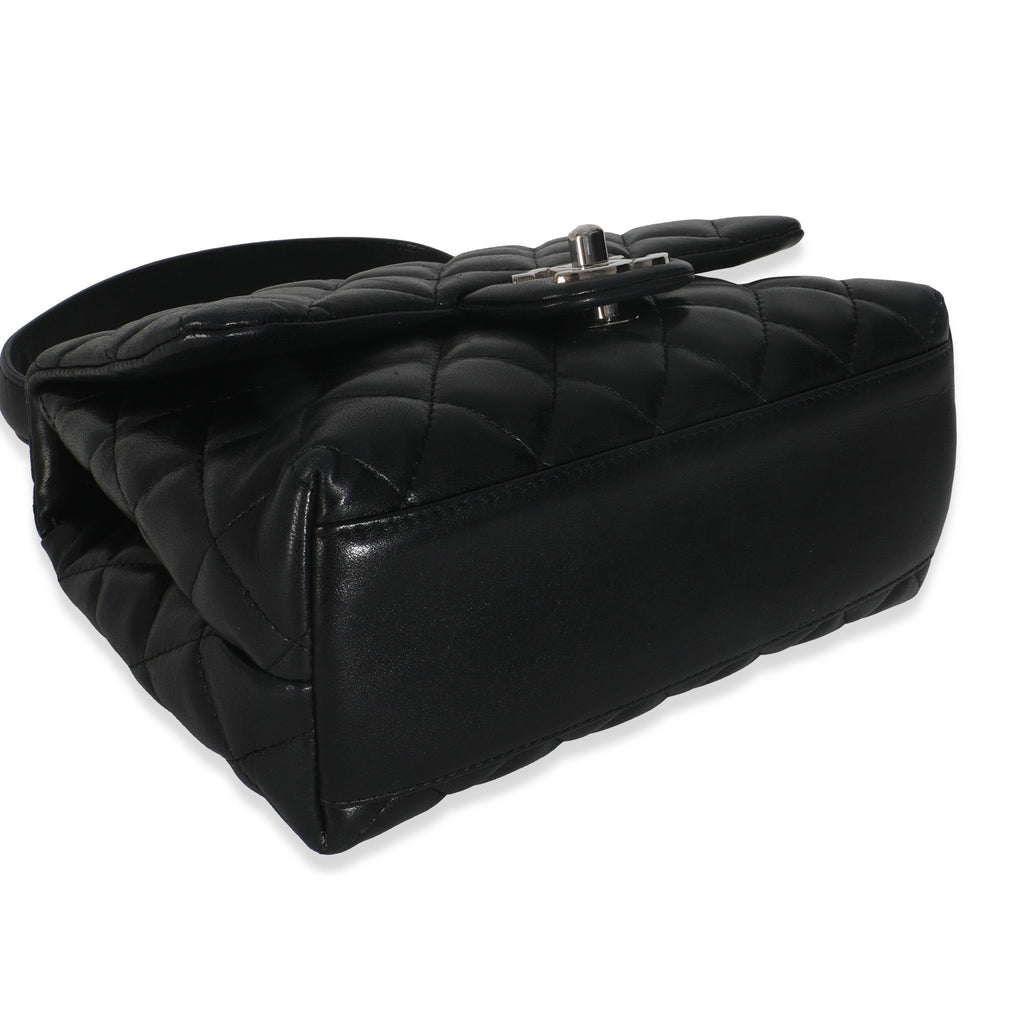 Vintage Black Quilted Lambskin Small Kelly Flap Bag