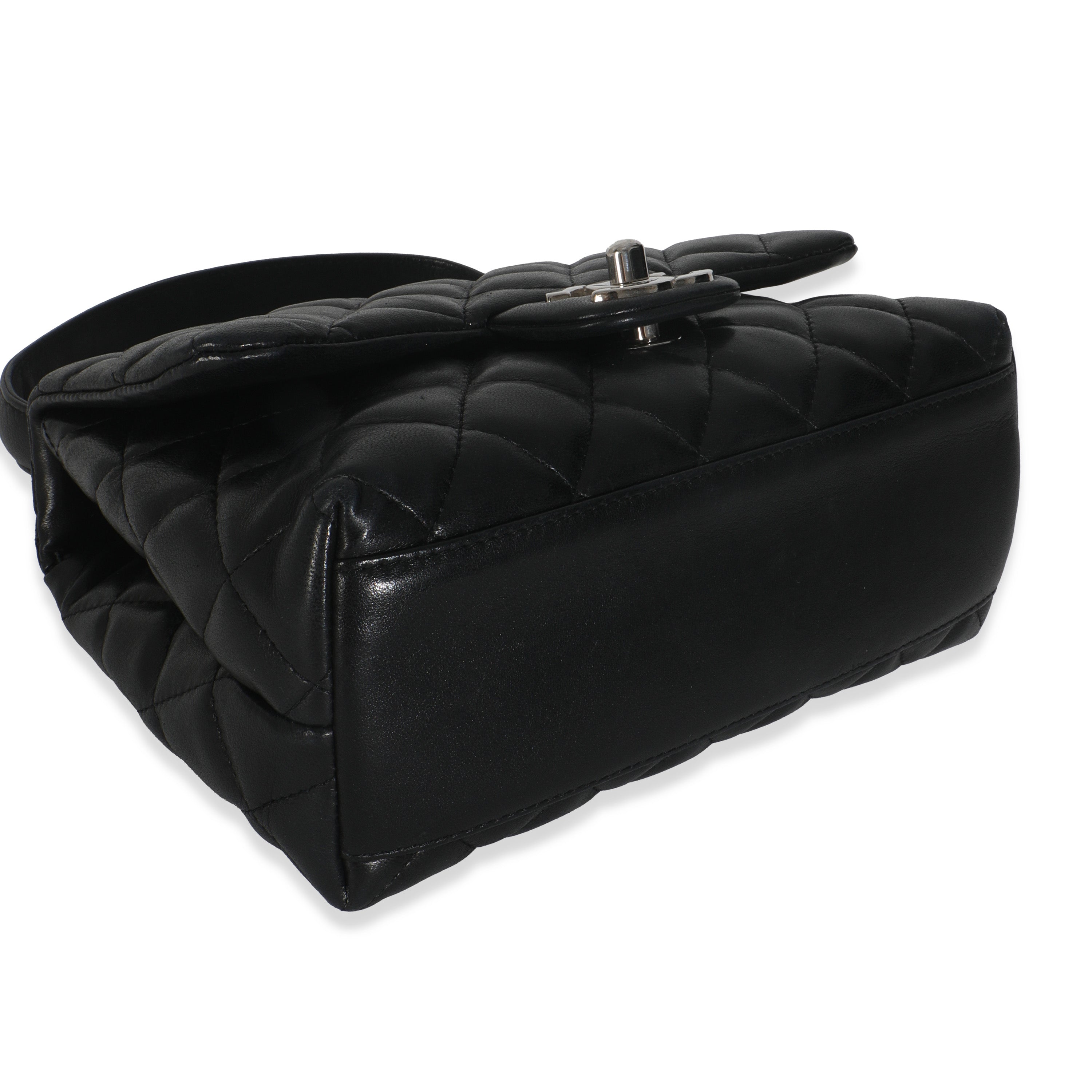 Vintage Black Quilted Lambskin Small Kelly Flap Bag