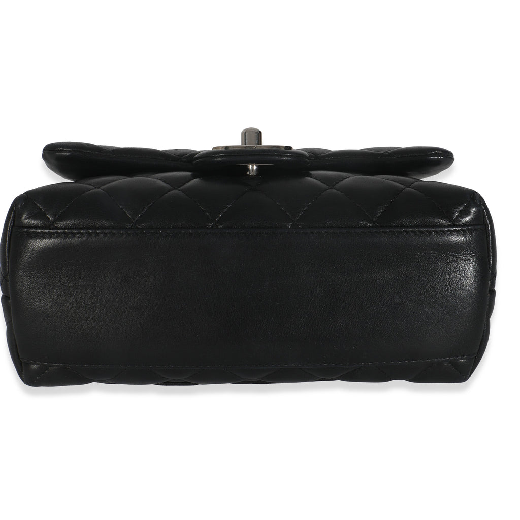 Vintage Black Quilted Lambskin Small Kelly Flap Bag