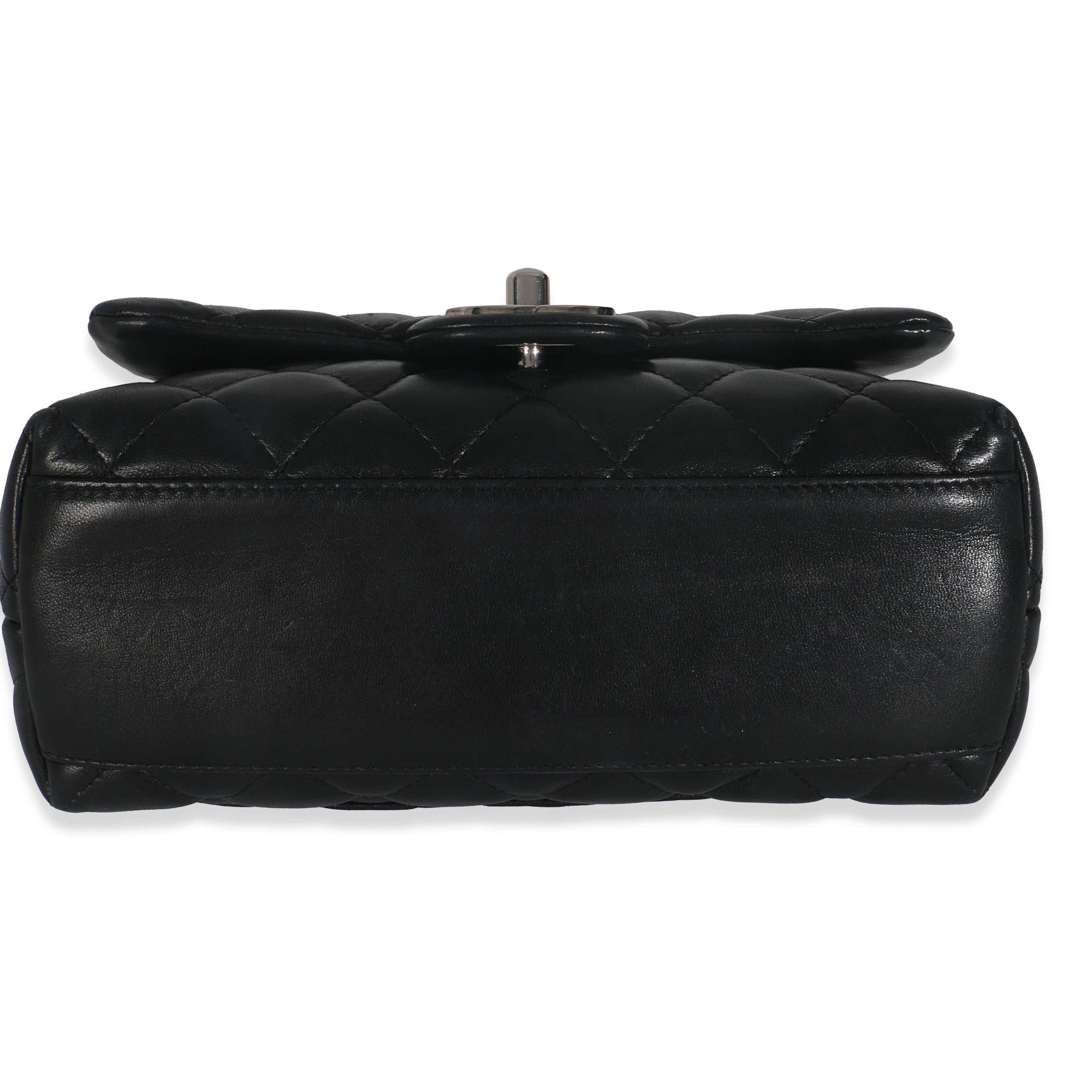 Vintage Black Quilted Lambskin Small Kelly Flap Bag