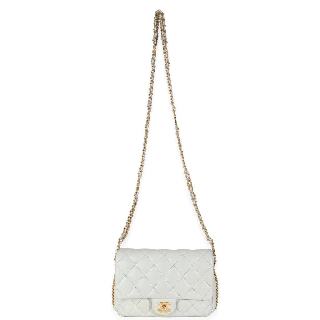 Light Blue Quilted Lambskin CC You Mini Flap Bag