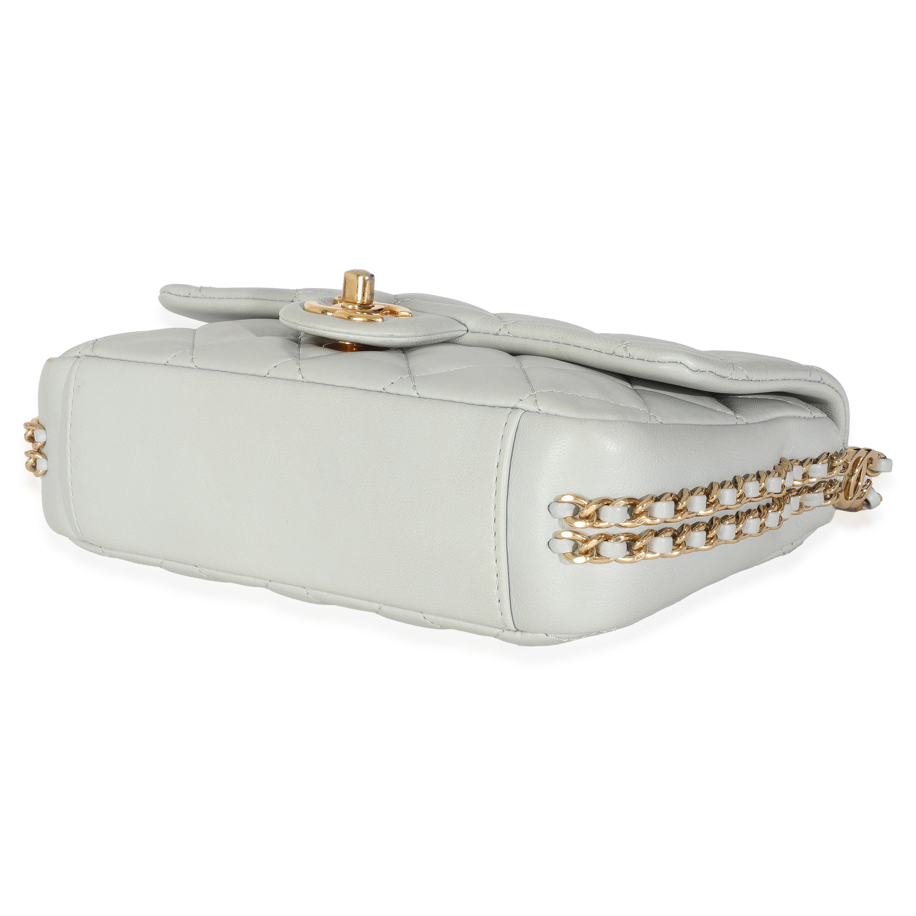 Light Blue Quilted Lambskin CC You Mini Flap Bag