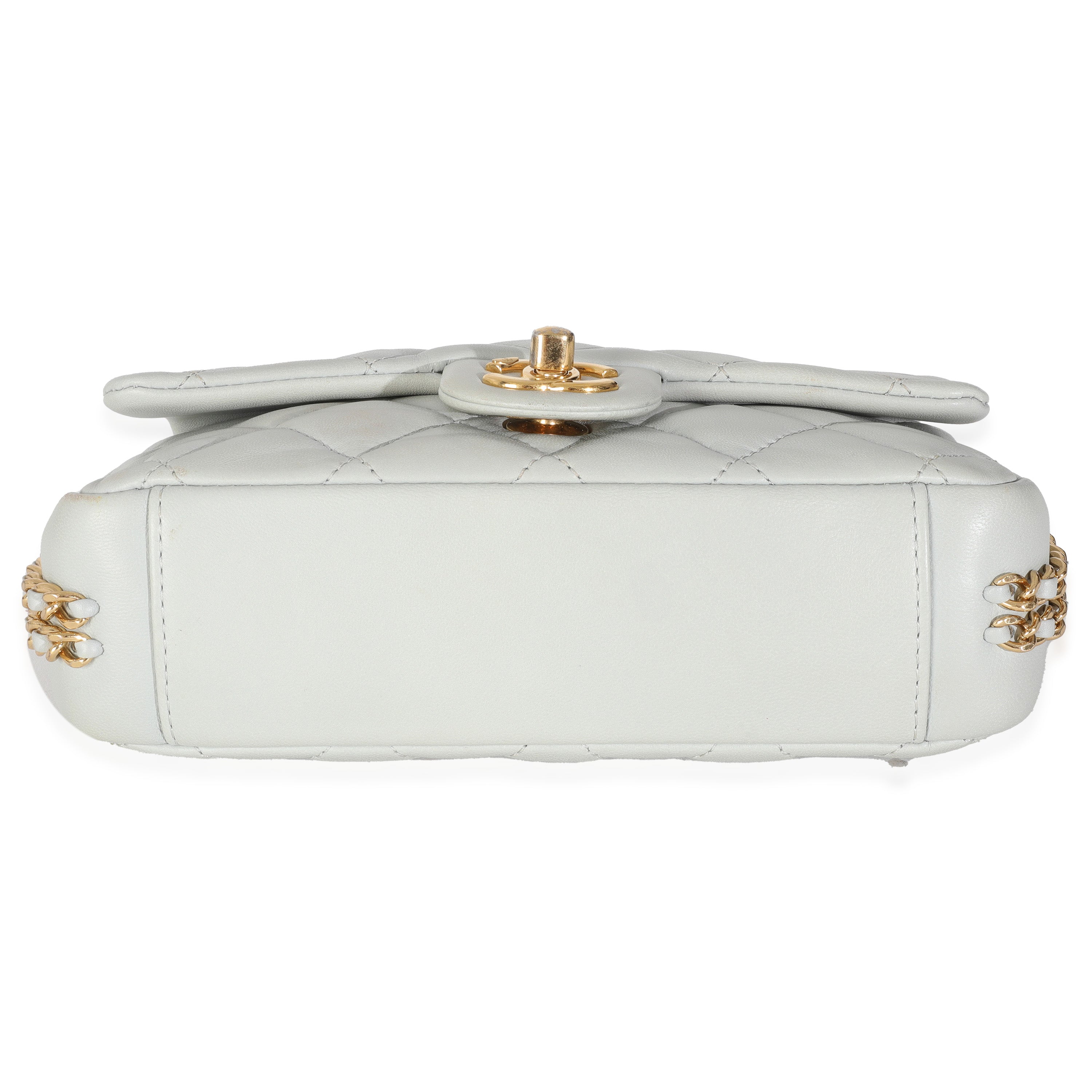 Light Blue Quilted Lambskin CC You Mini Flap Bag