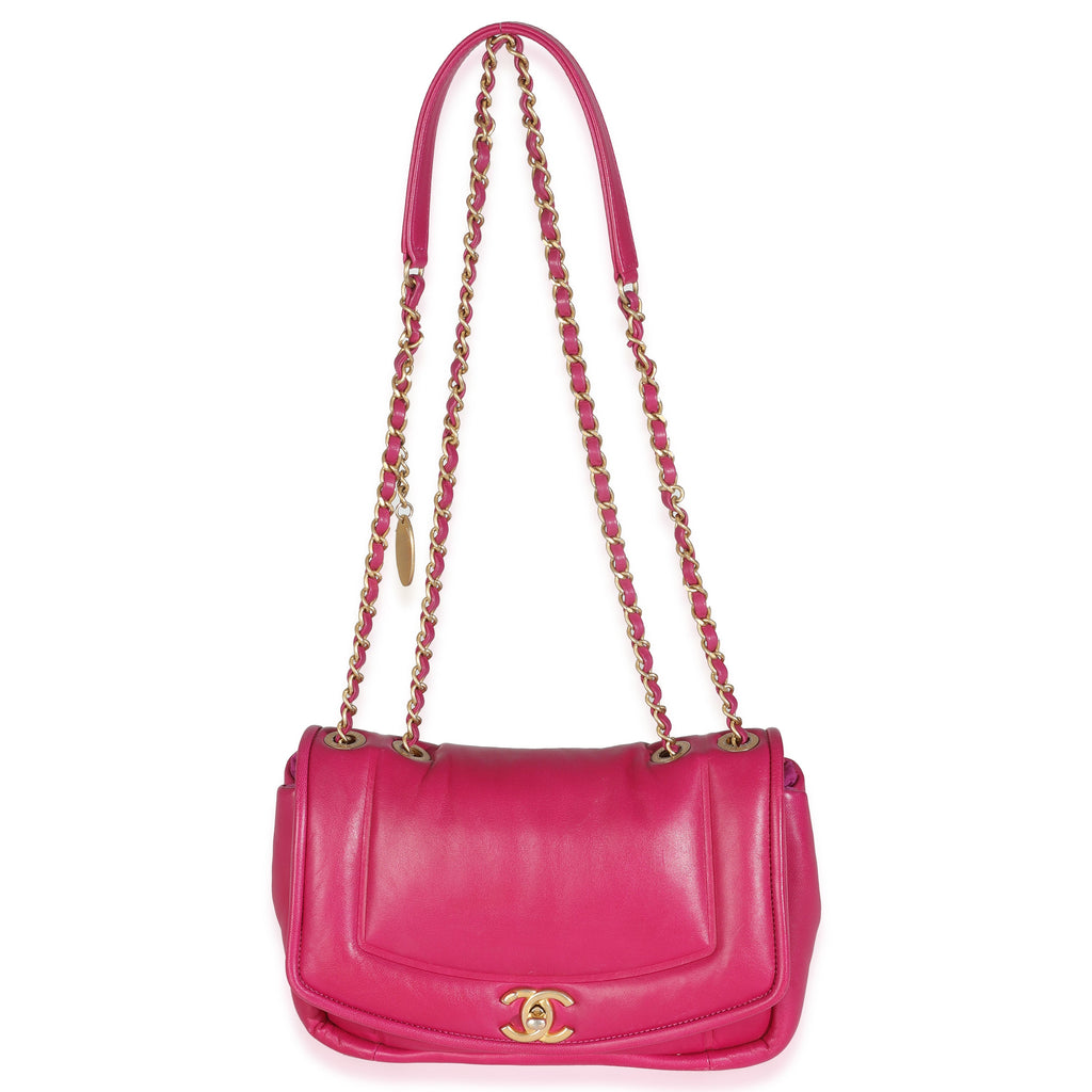 Dark Pink Lambskin Medium Simply Flap Bag