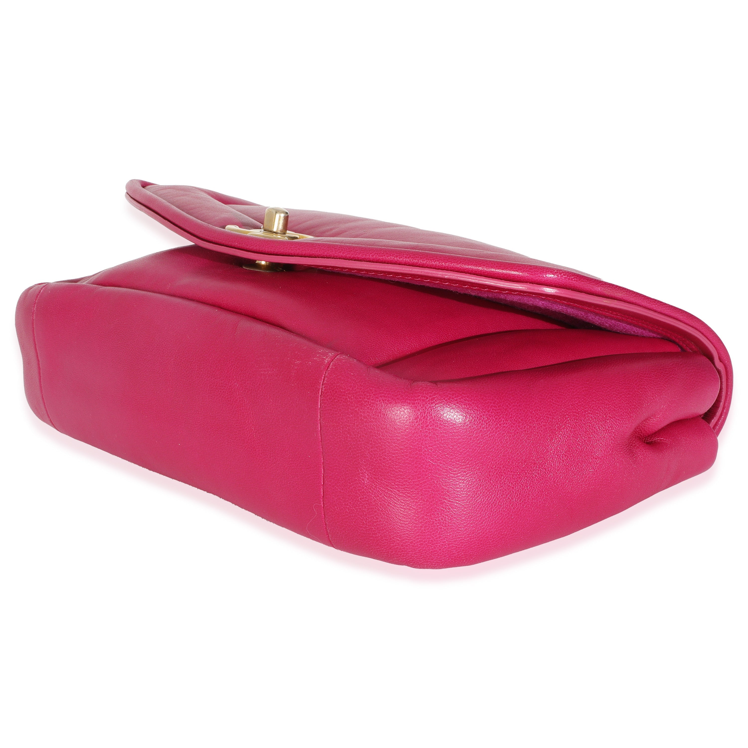 Dark Pink Lambskin Medium Simply Flap Bag