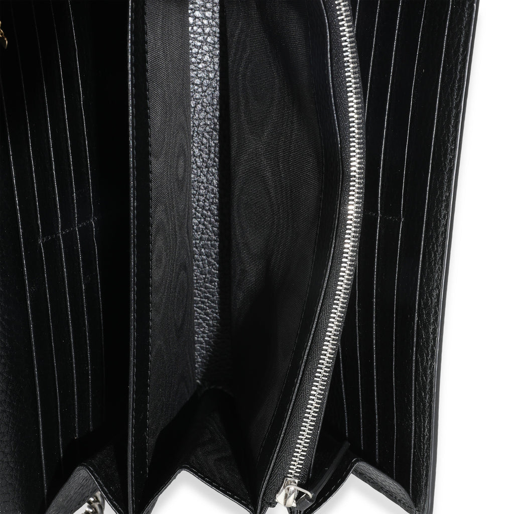 Black Dollar Calfskin Dionysus Chain Wallet