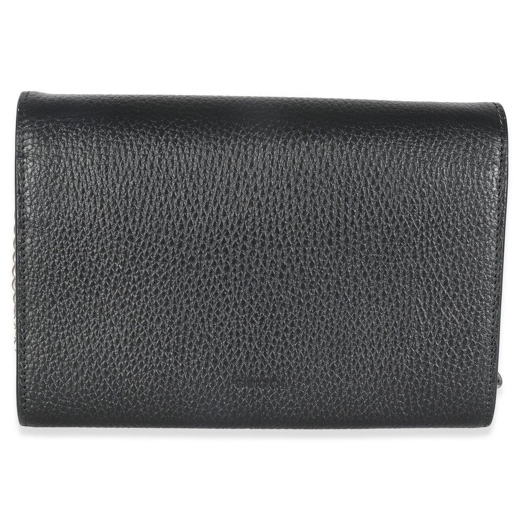 Black Dollar Calfskin Dionysus Chain Wallet