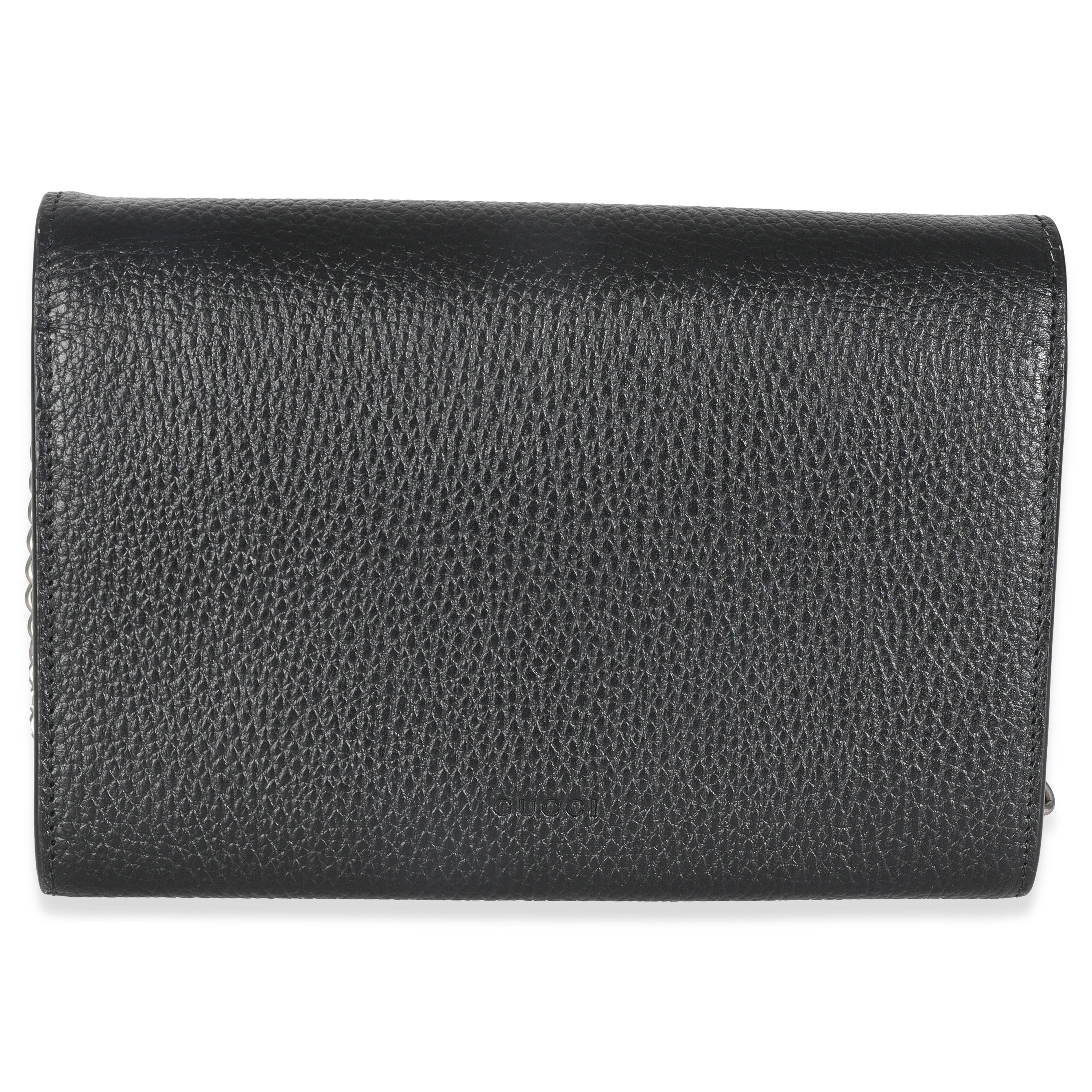 Black Dollar Calfskin Dionysus Chain Wallet