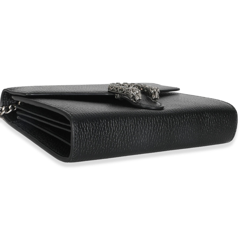 Black Dollar Calfskin Dionysus Chain Wallet