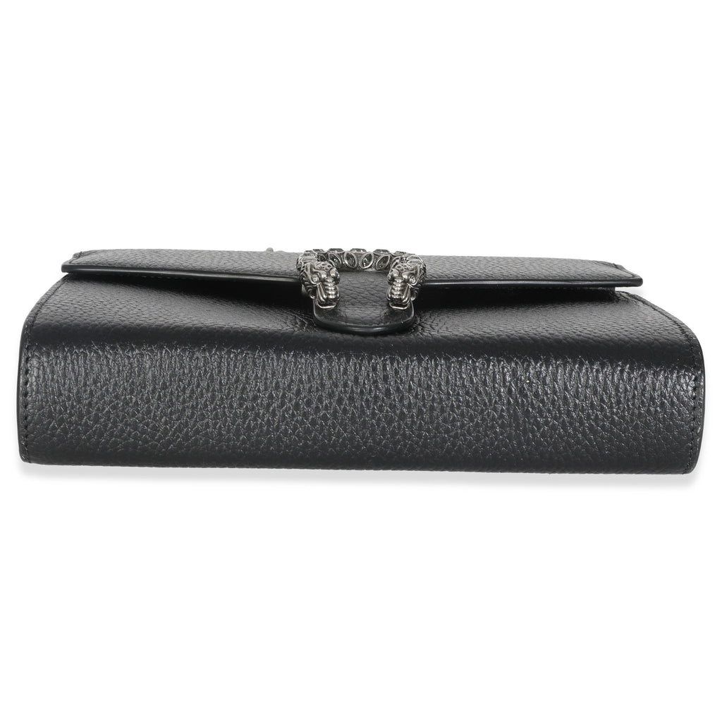 Black Dollar Calfskin Dionysus Chain Wallet