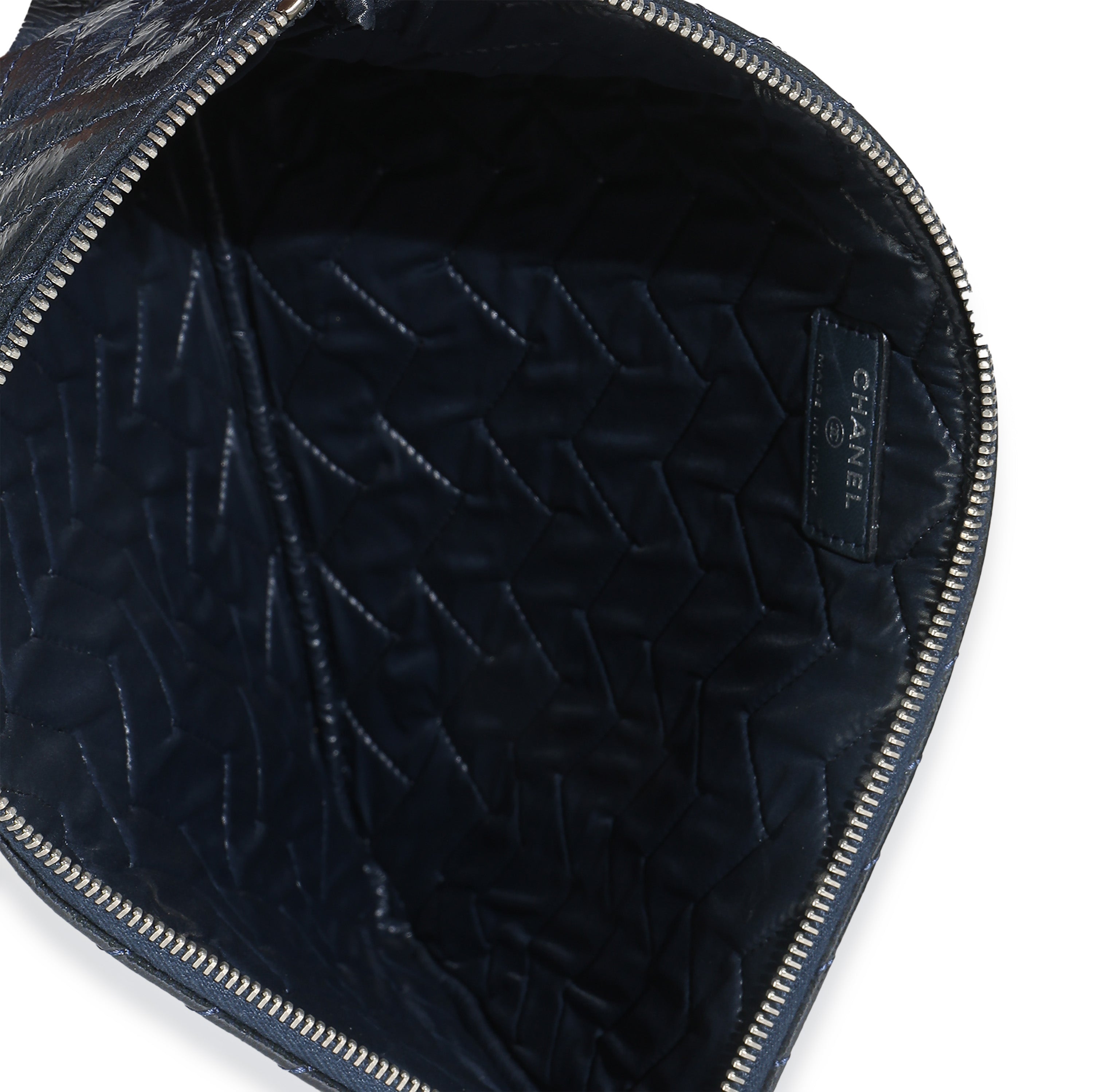 Grey Distressed Patent Medium CC Crossing Cosmetic Case