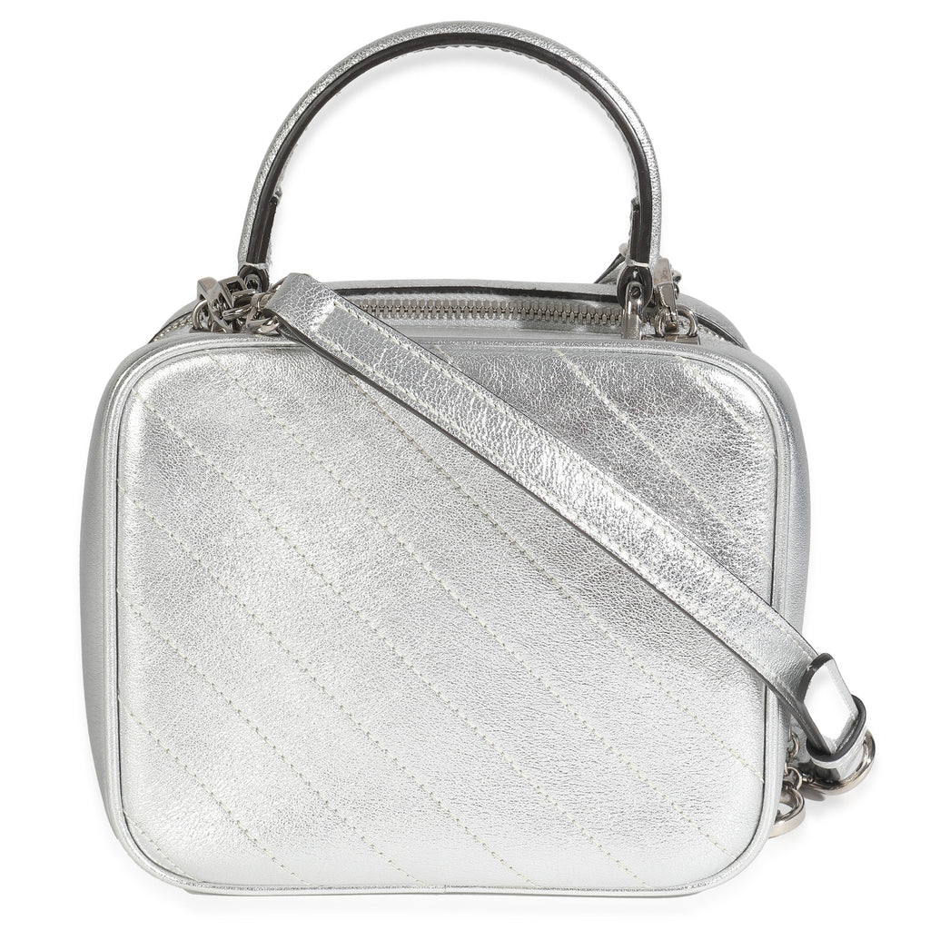 Silver Metallic Sakai Be Green Calfskin Diagonal Stitched Blondie Top Hand