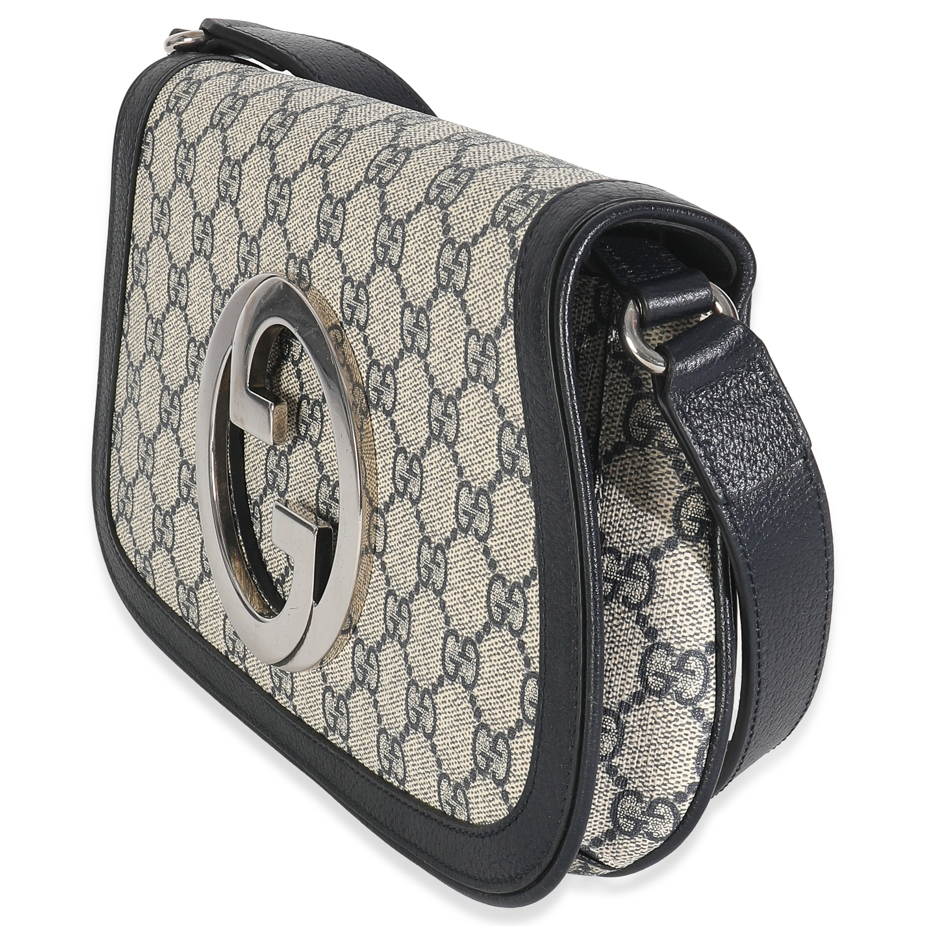 Beige Blue GG Supreme Canvas Blondie Shoulder Bag