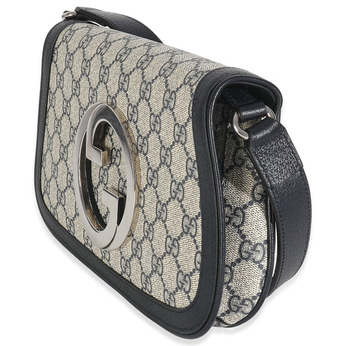Beige Blue GG Supreme Canvas Blondie Shoulder Bag