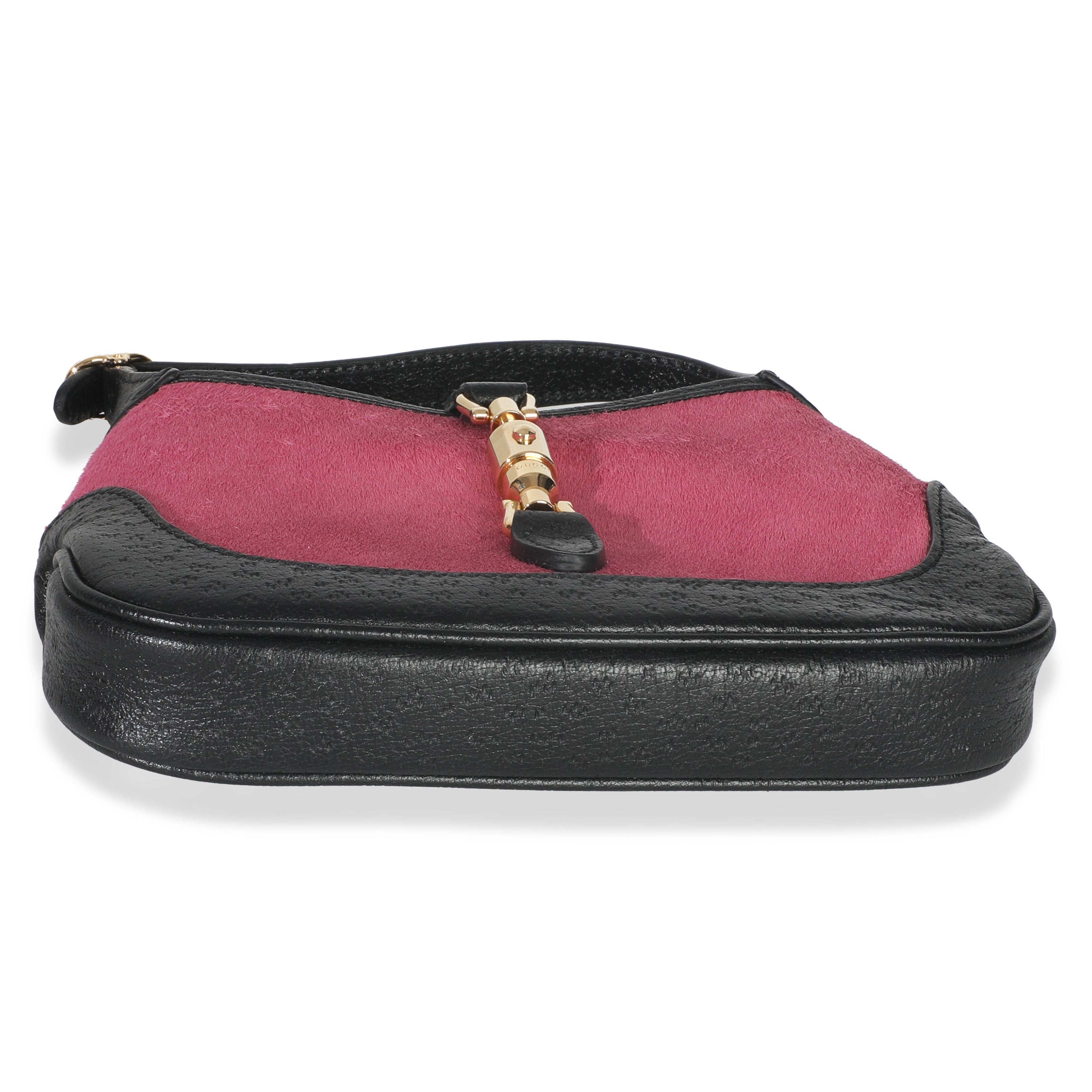 Pink Black Calf Hair Textured Dollar Calfskin Mini Jackie 1961 Hobo