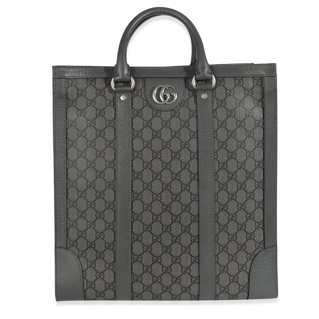 Grey Black GG Coated Canvas Ophidia Medium Tote