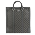 Grey Black GG Coated Canvas Ophidia Medium Tote
