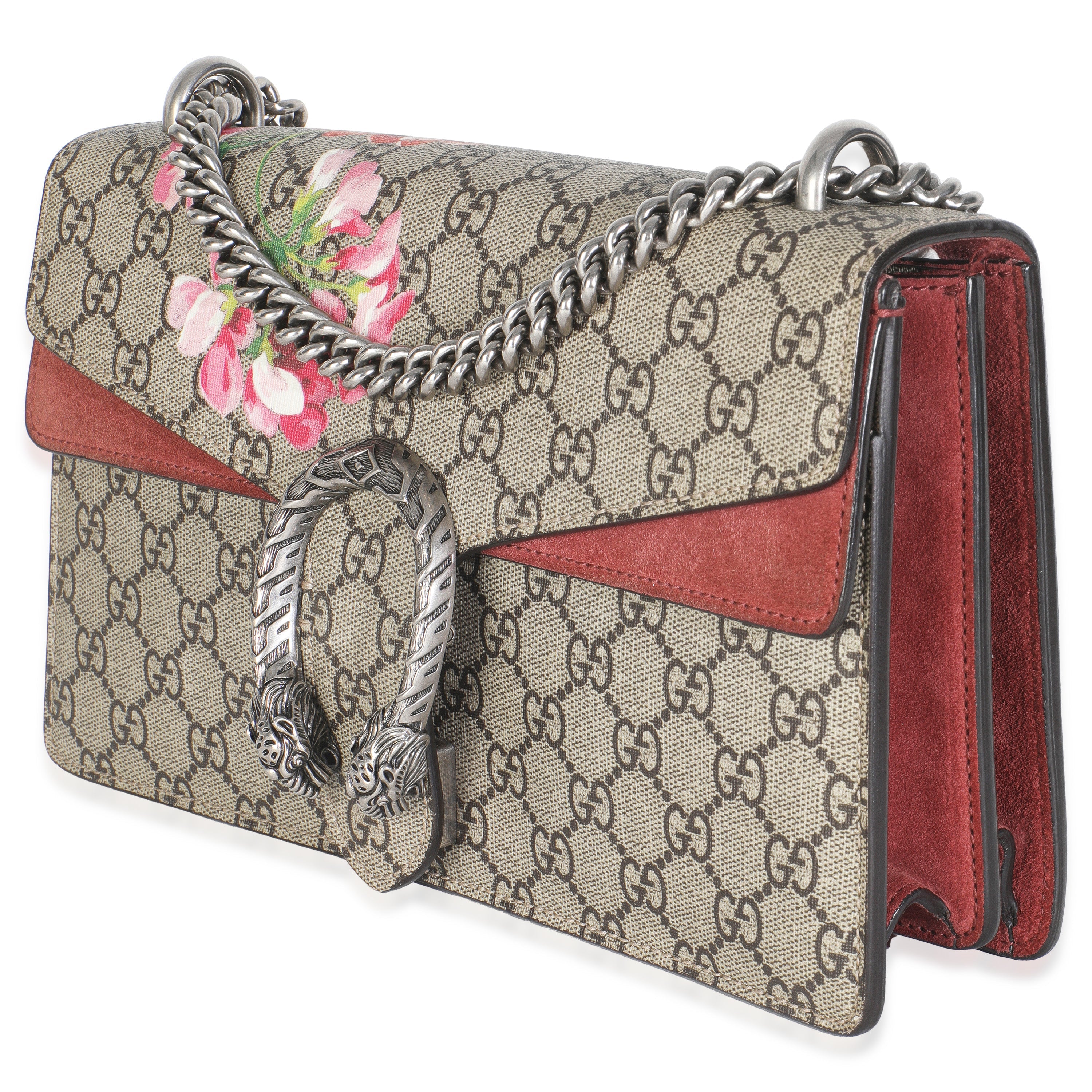 Beige Multicolor Dry Rose GG Supreme Canvas Blooms Medium Dionysus Bag