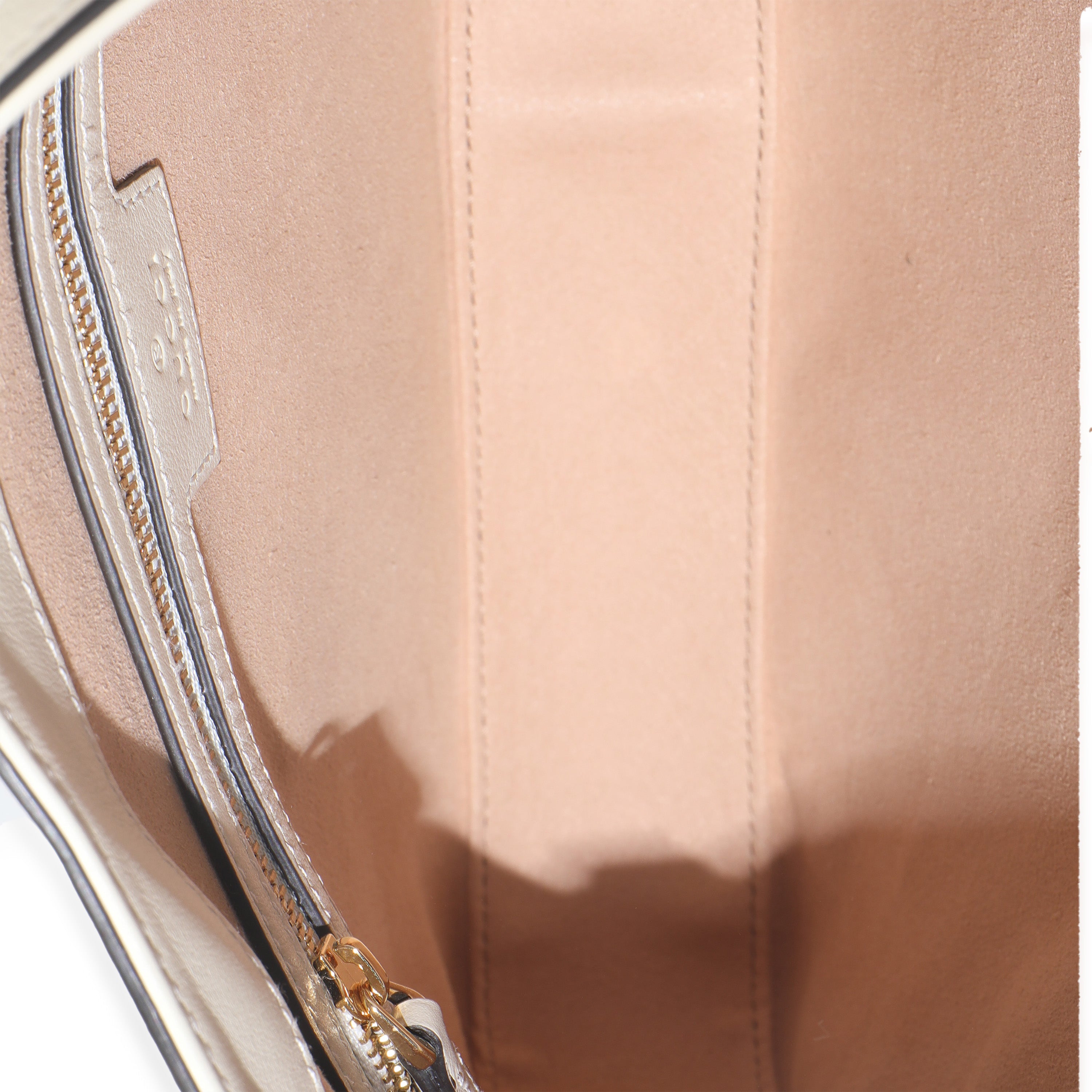 Beige Ebony GG Supreme Canvas Moon Calfskin Medium Padlock Shoulder Bag